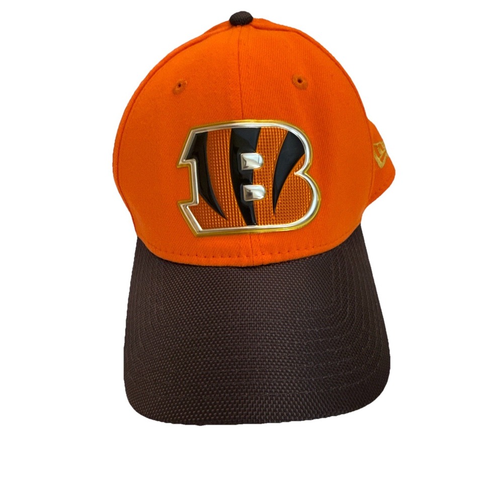 NFL Cincinnati Bengals New Era 39THIRTY Hat Cap Fitted Med/LG Orange& Black